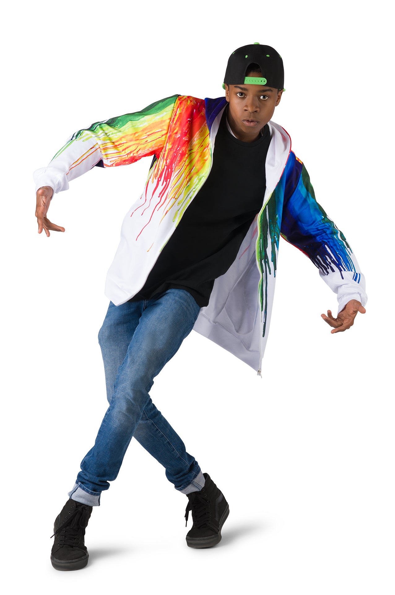 Sudadera con capucha y estampado digital multicolor
