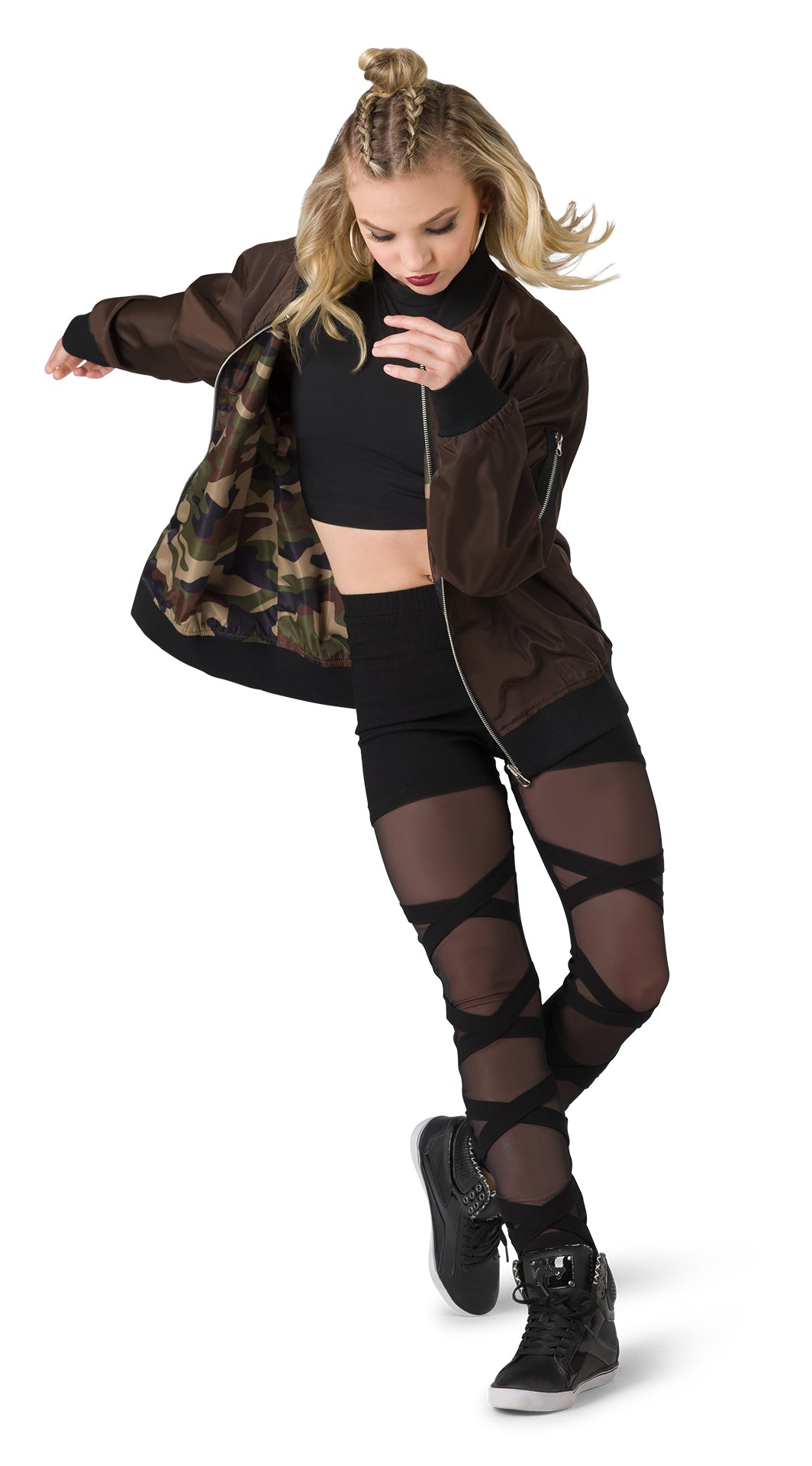 Legging cruzado de malla de tiro alto
