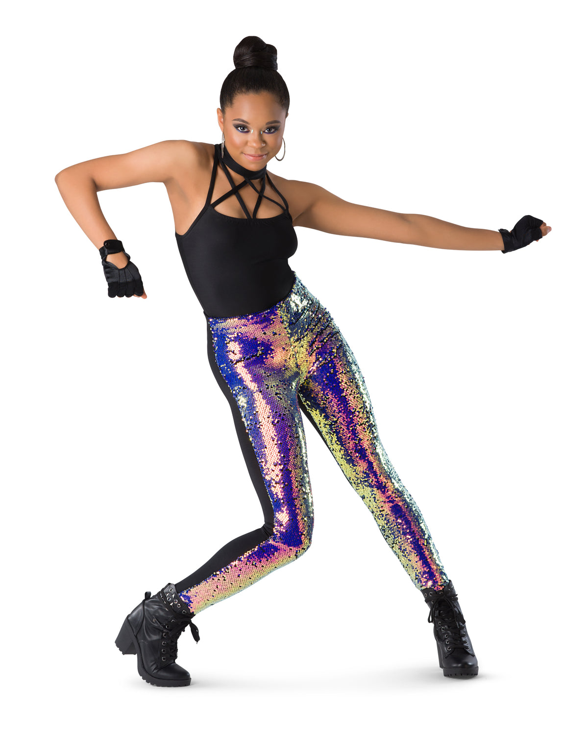 High Waisted Irridescent Flip Sequin Legging
