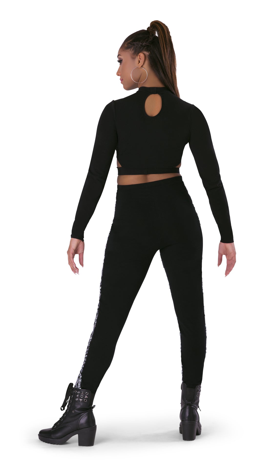Mock-Neck Cut-Out Crop