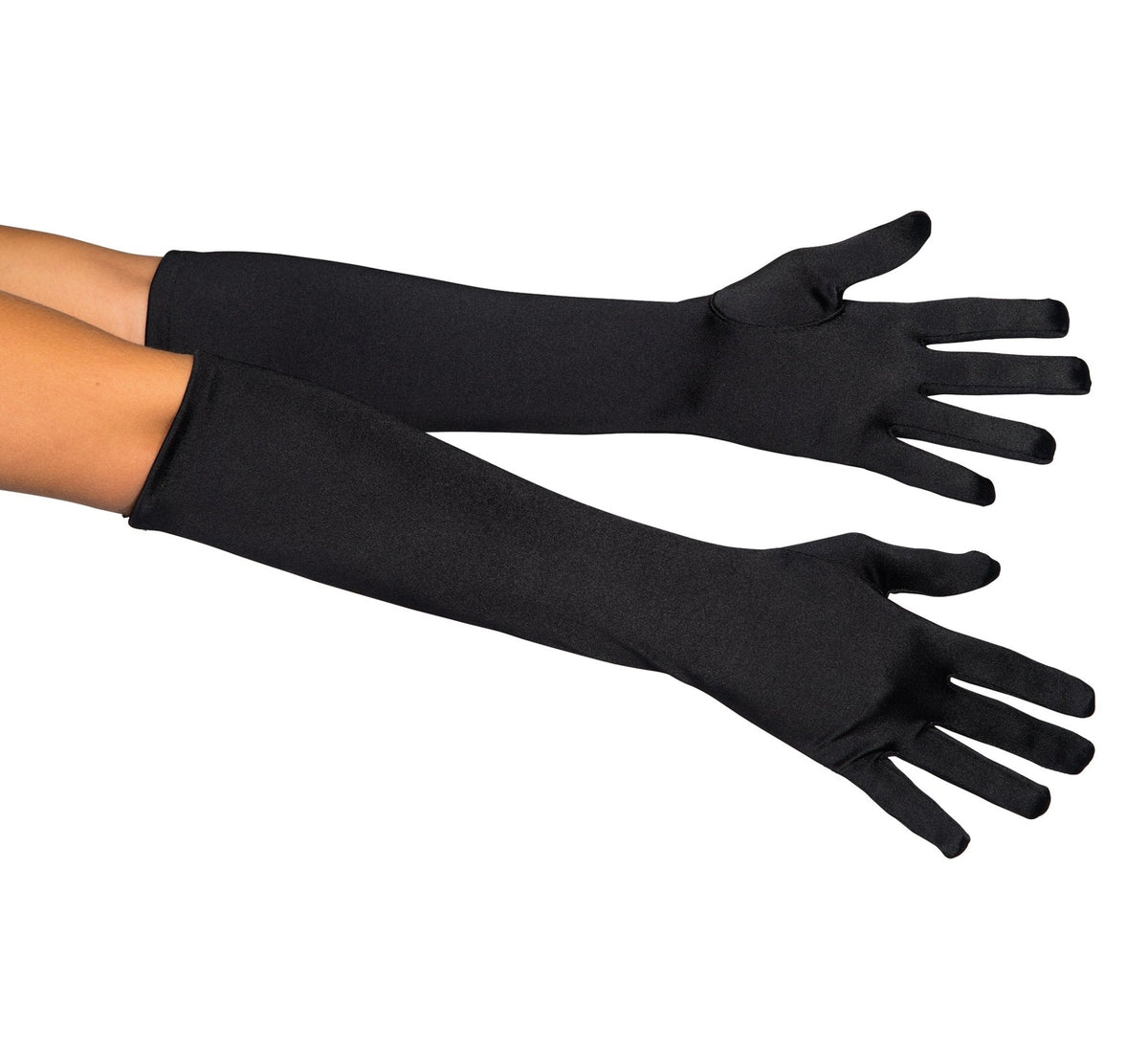 Elbow Length Spandex Gloves Black - Accessories - Costume Gallery