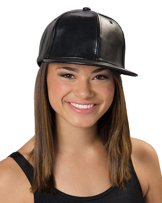 Faux Leather Baseball Cap