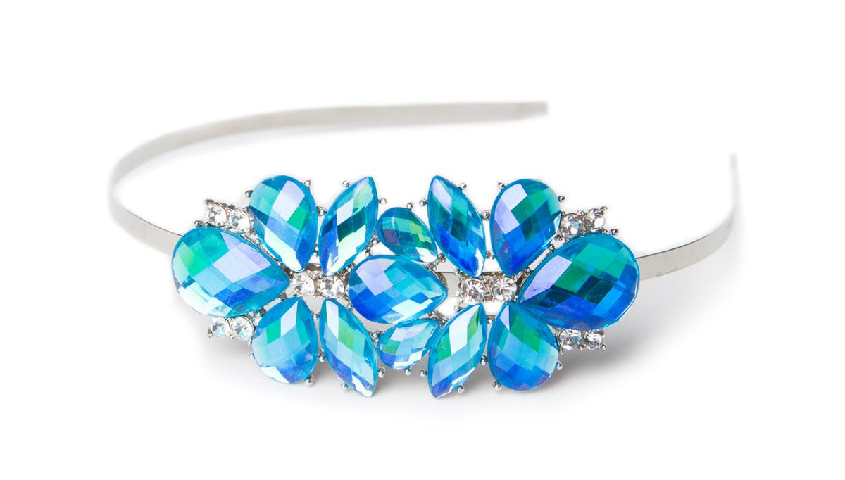 Aurora Borealis Rhinestone Flower Headband - Accessories - Costume Gallery