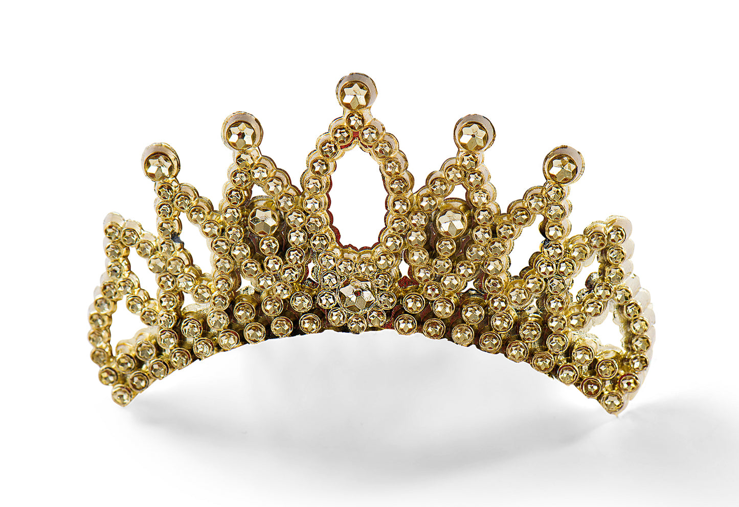 Tiara dorada de imitación con diamantes de imitación