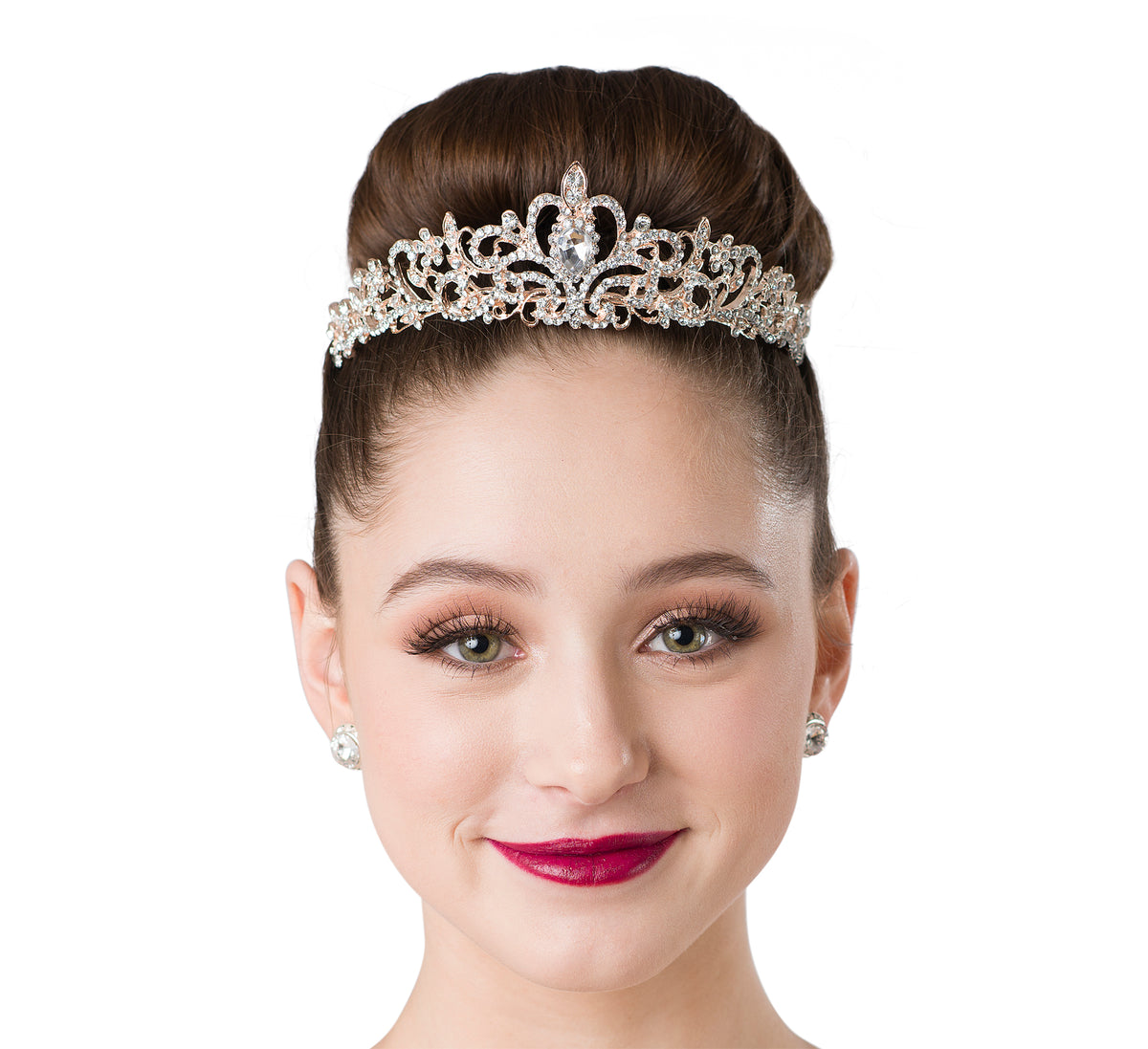 Rose Gold Rhinestone Tiara