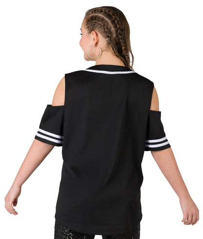 Camiseta deportiva con hombros descubiertos