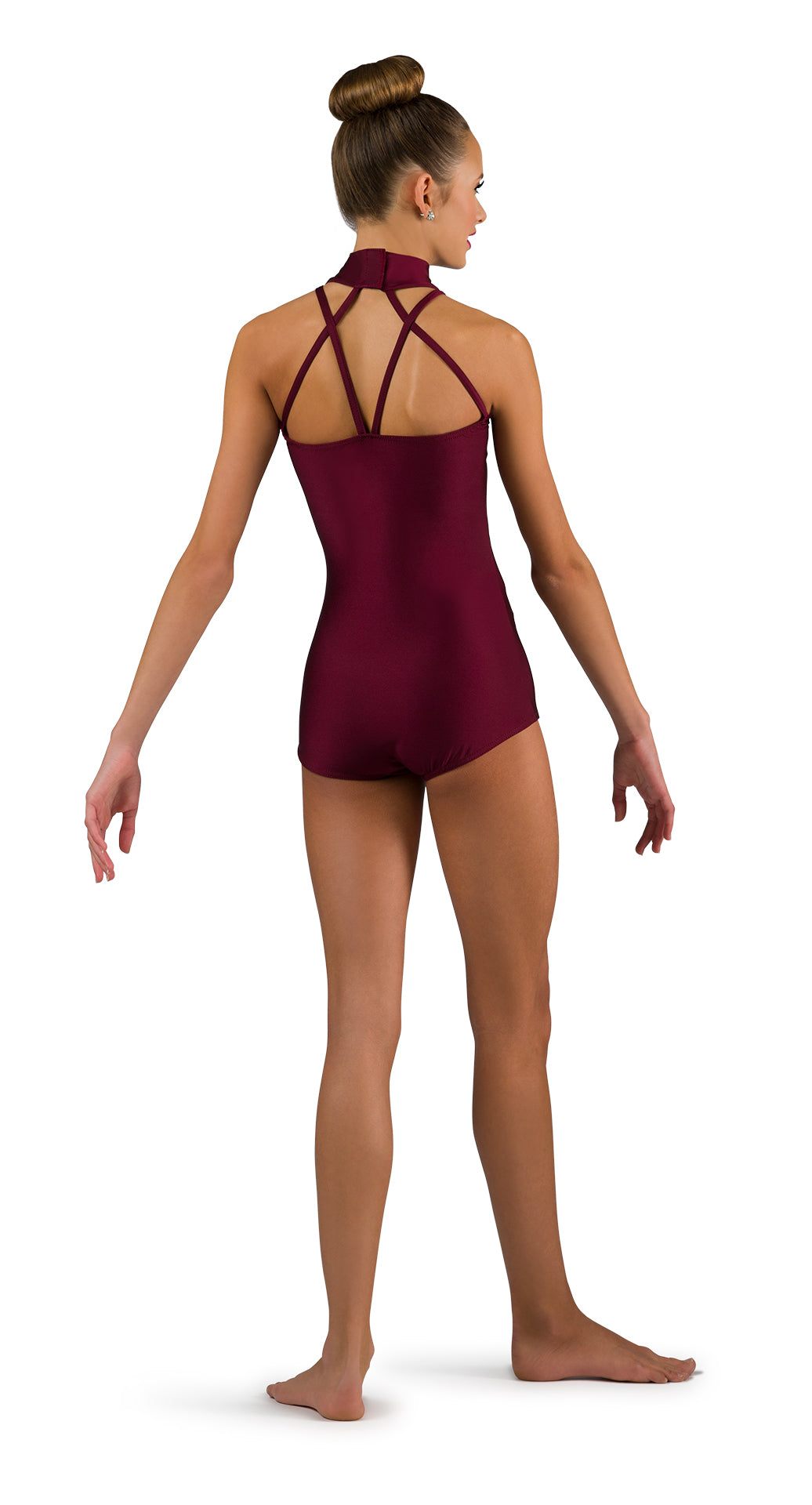 Mock Neck Strappy Leotard