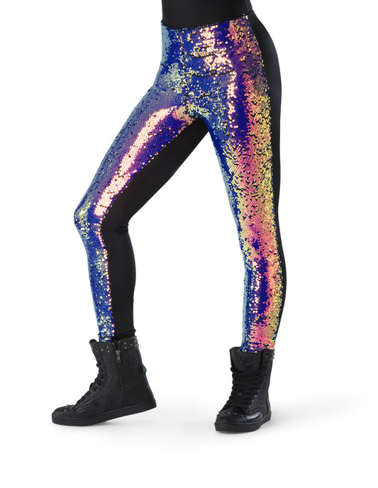 High Waisted Irridescent Flip Sequin Legging