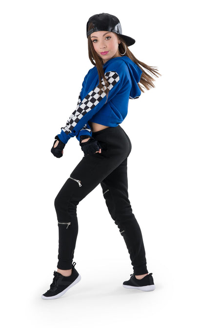 Checkered Crop Hoodie