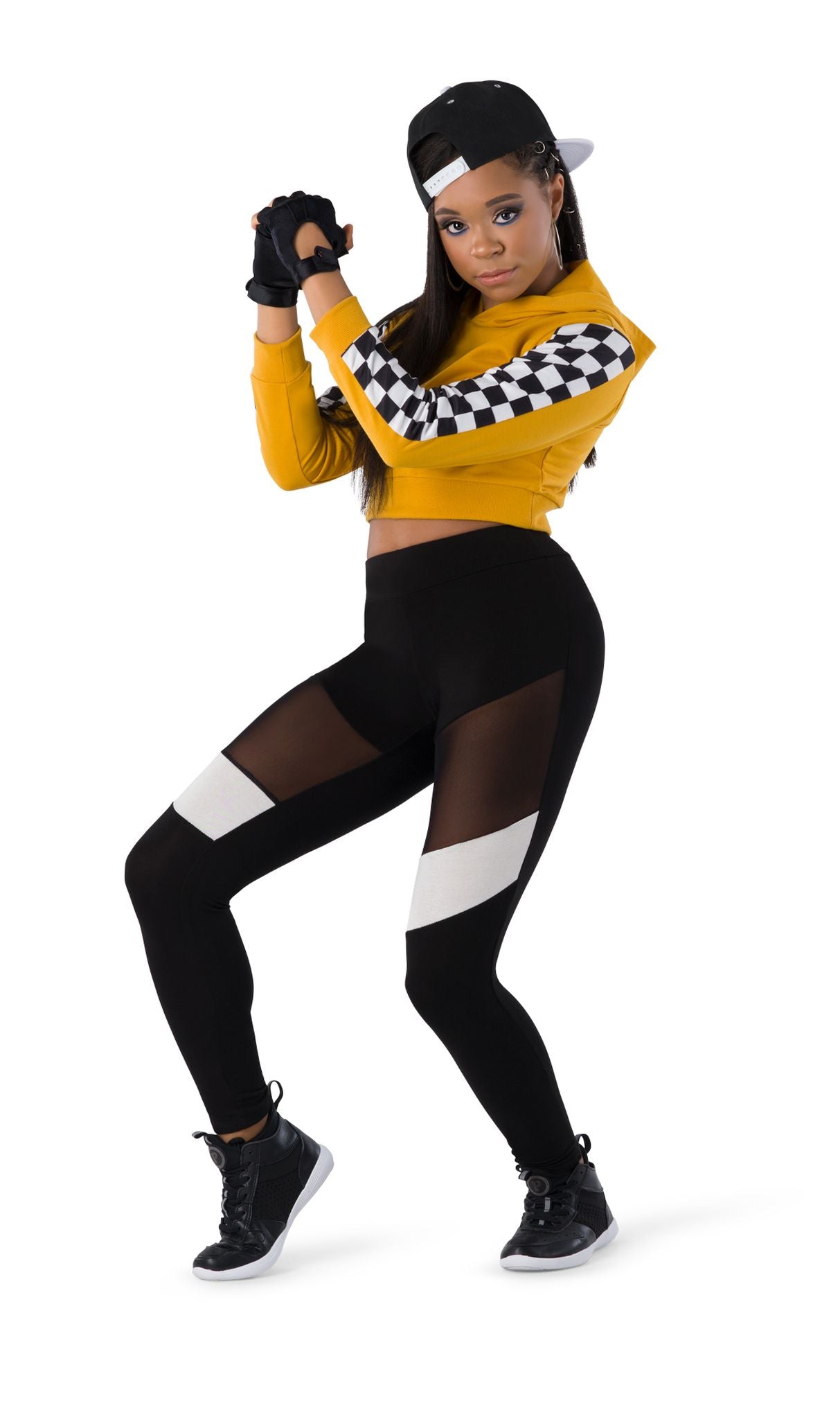 Checkered Crop Hoodie