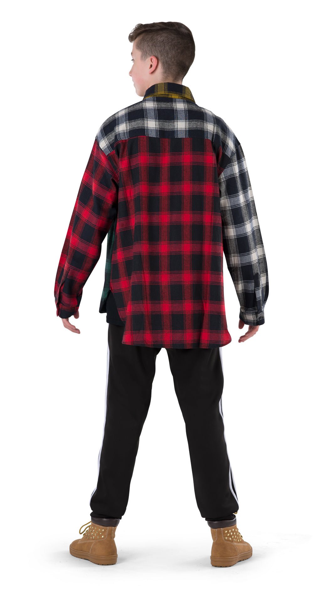 Colorblock Plaid Flannel Shirt - Urban Hip Hop - Costume Gallery