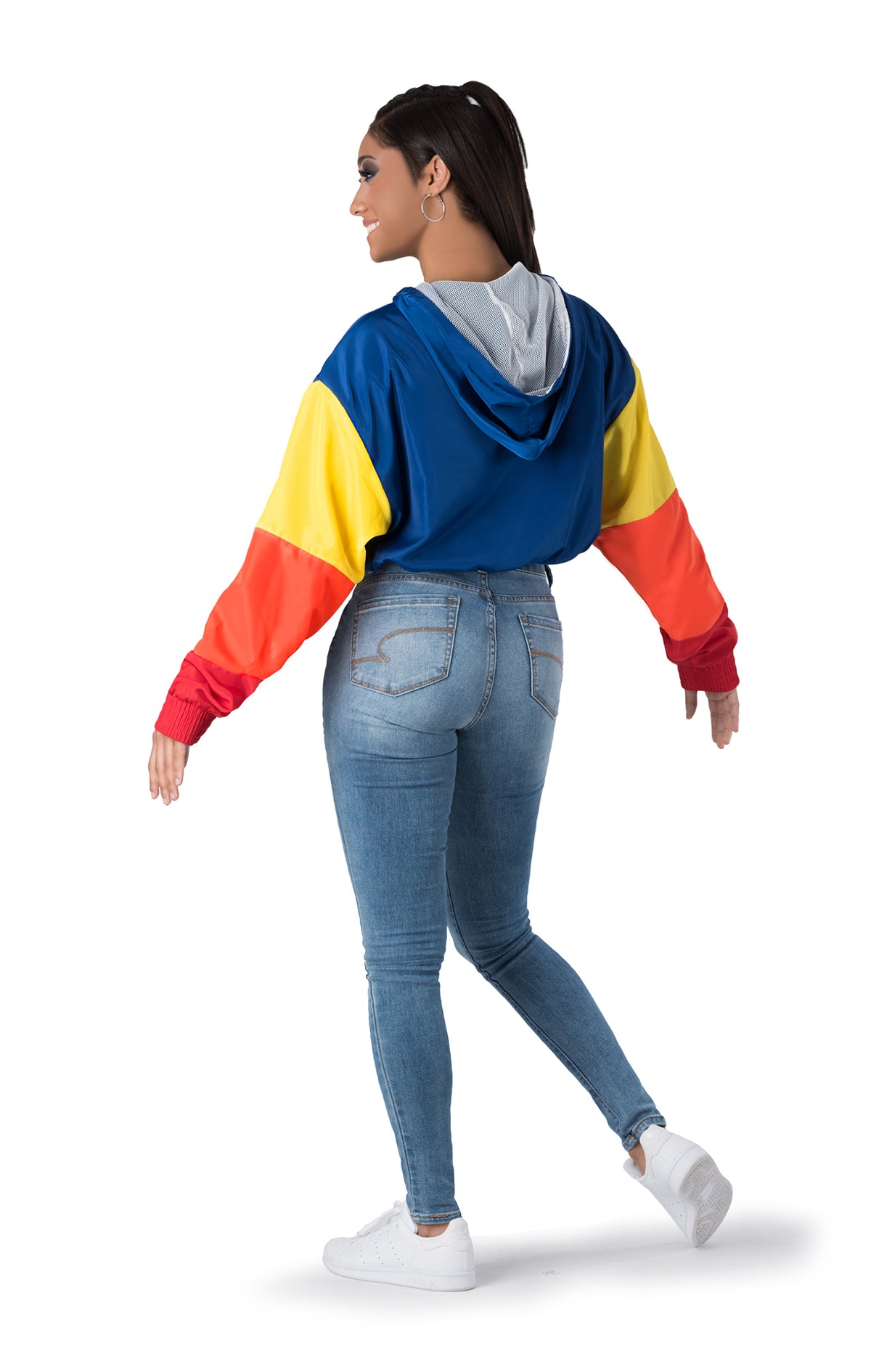 Cropped Colorblock Windbreaker Hoodie - Urban Hip Hop - Costume Gallery