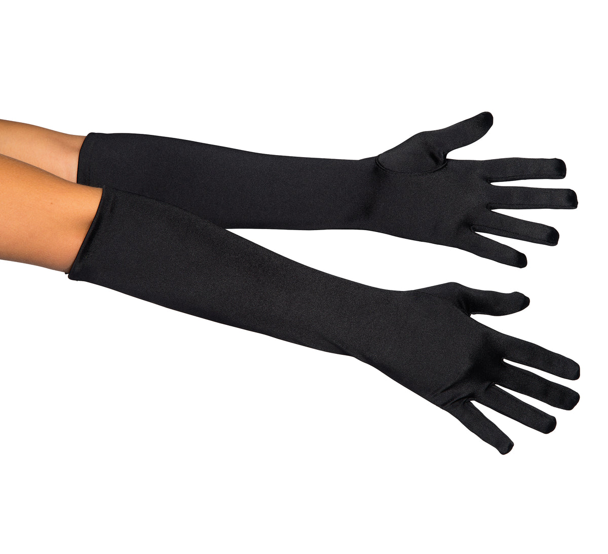 Elbow Length Spandex Gloves Black