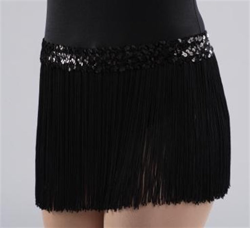 9 In. Fringe Skirt Black/Black