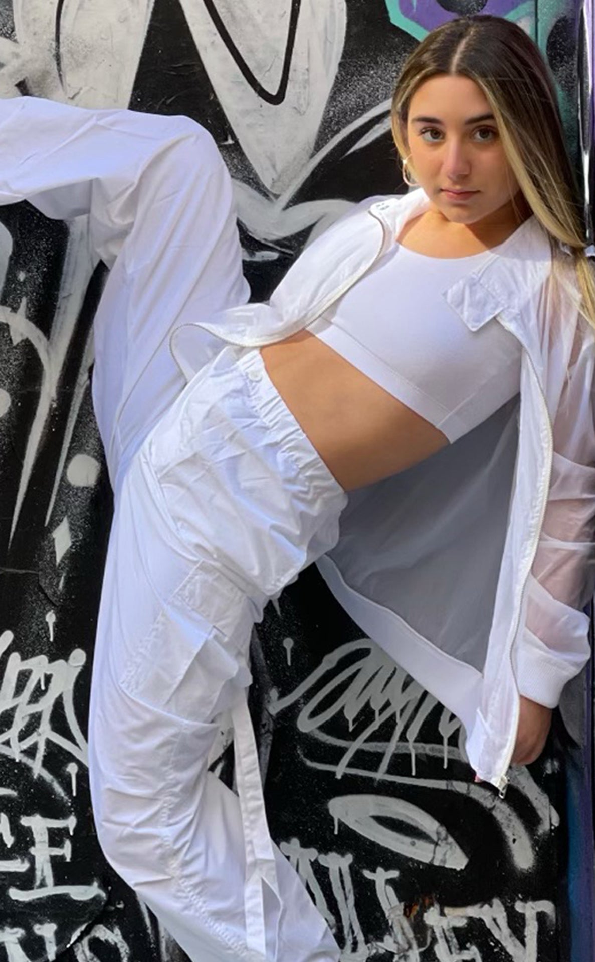 Hip Hop Cargo Pant Wht - Basics - Costume Gallery