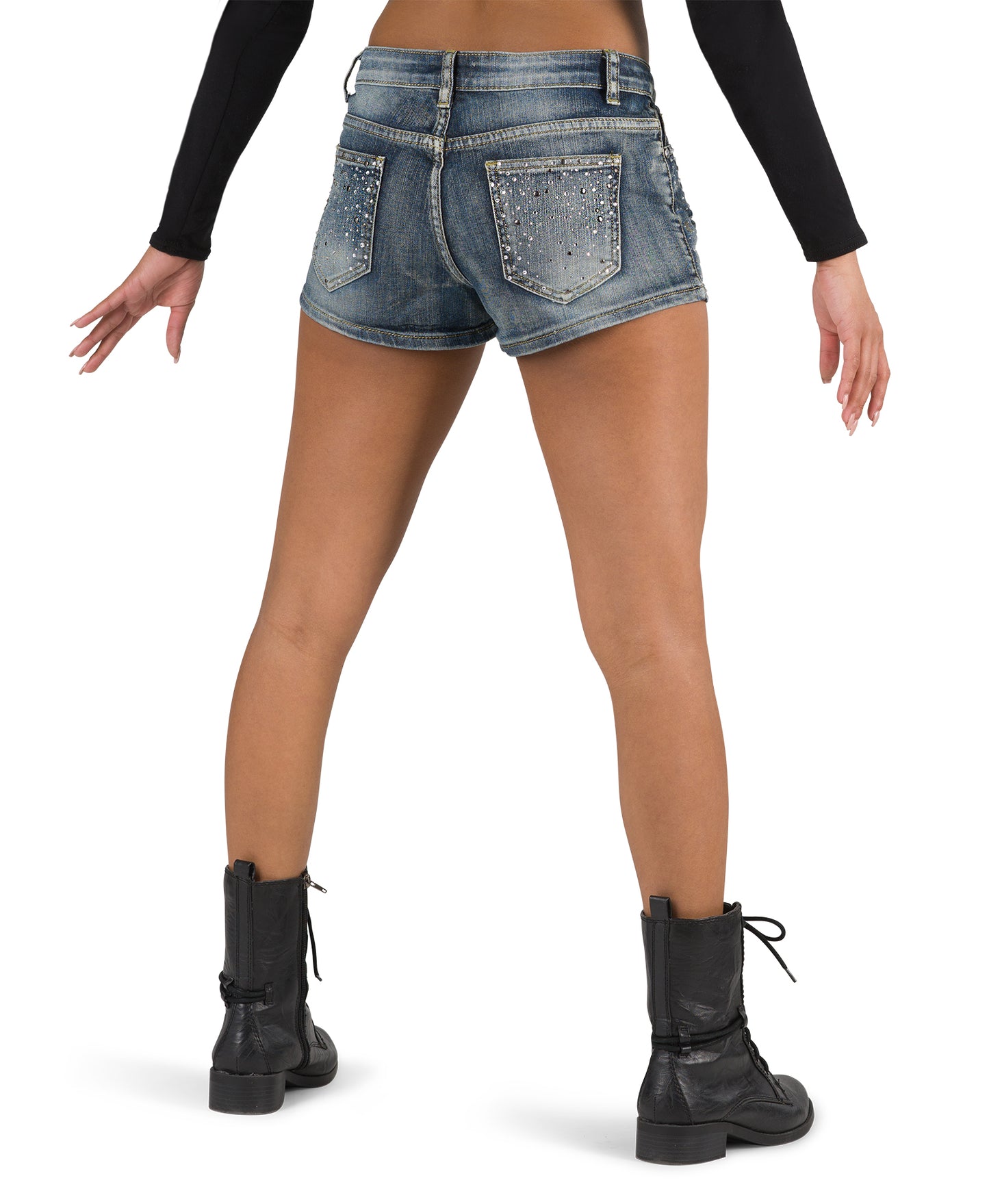 Studded Denim Shorts