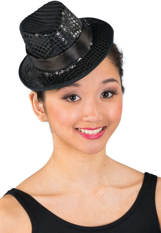 Minifedora de lentejuelas