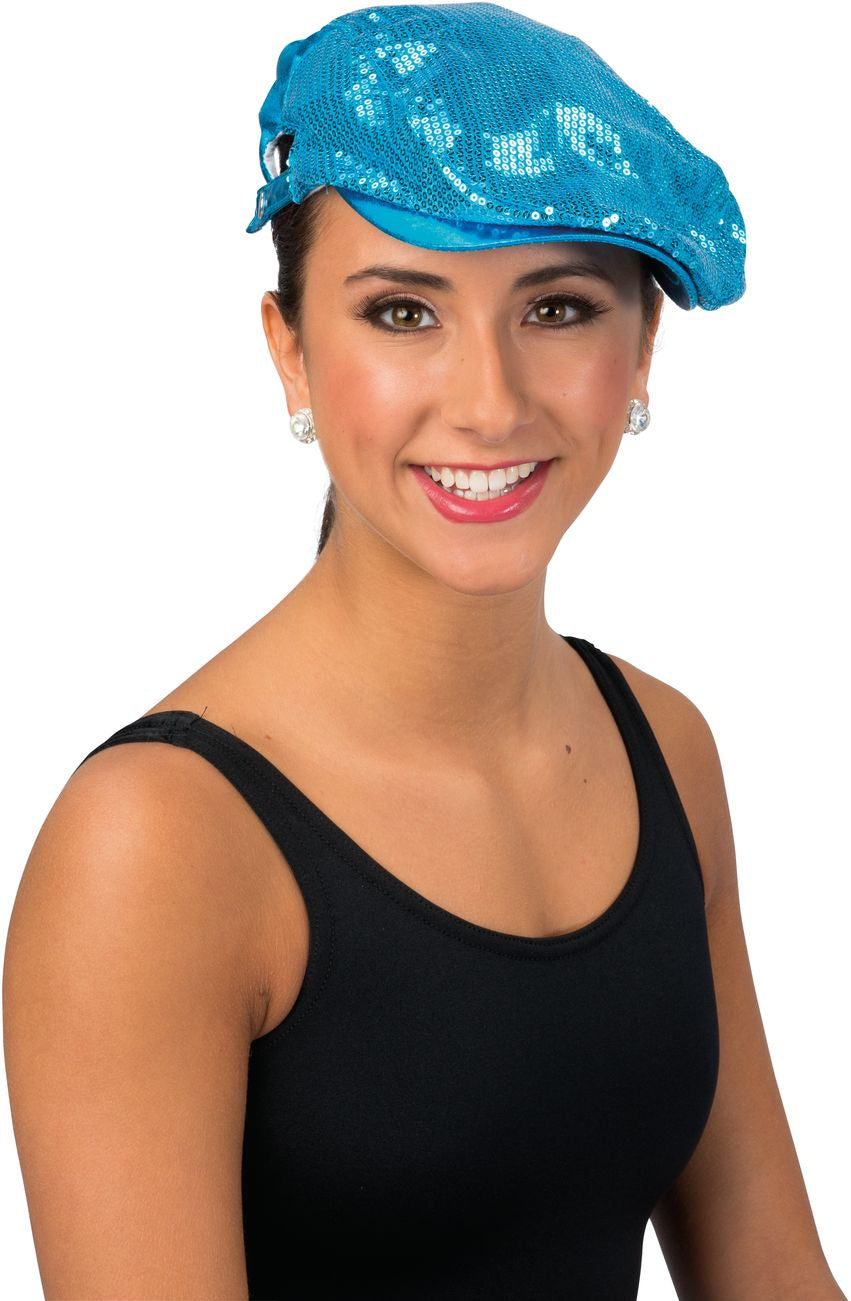 Sequin Flat Cap