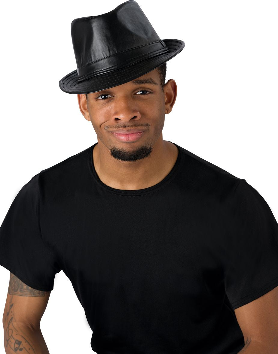 Faux Leather Fedora