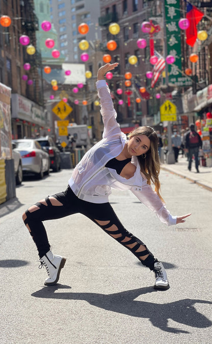 Semi-Sheer Nylon Track Jacket