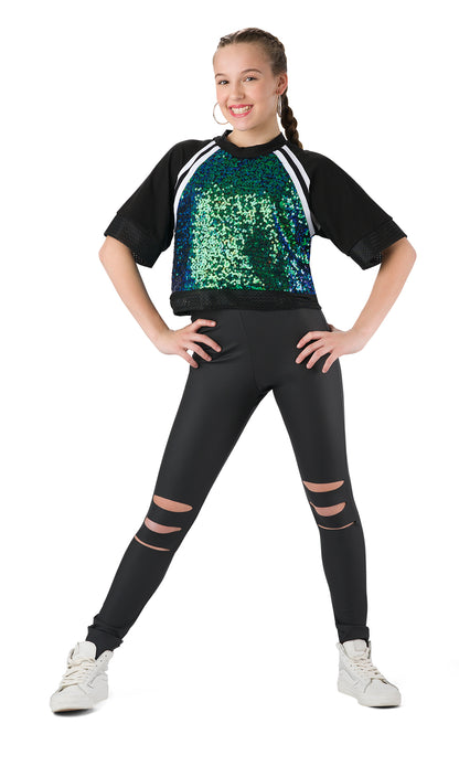 Sequin Crop Tee