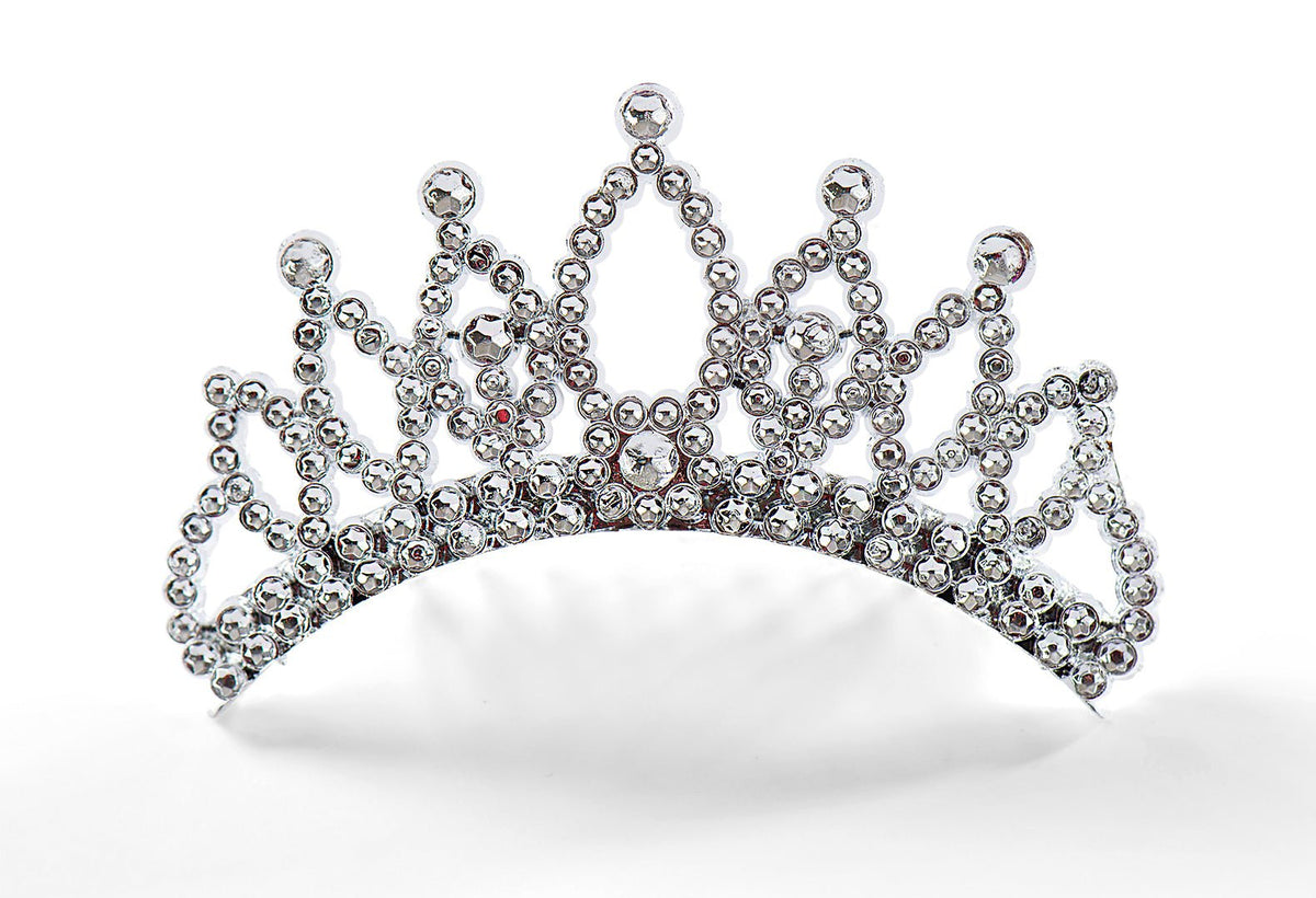 Silver Faux Rhinestone Tiara - Accessories - Costume Gallery