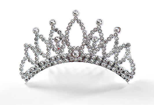 Tiara de imitación de diamantes de imitación plateada