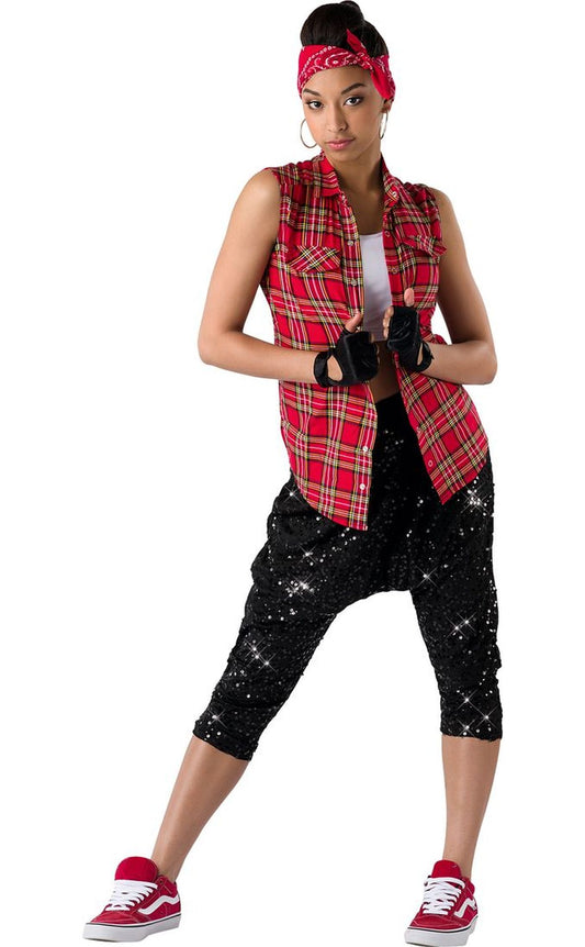 Tartan Plaid Unisex Sleeveless Shirt - Urban Hip Hop - Costume Gallery