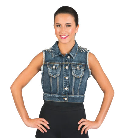 Studded Denim Vest